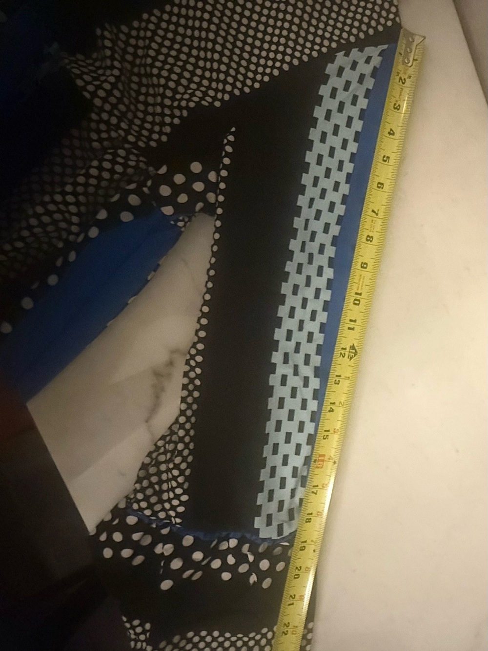 Chic Black and Blue Patterned High Waist Dress - Picture 6 of 7
